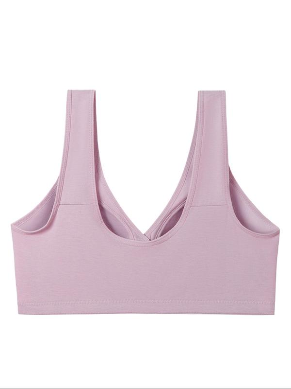 Plus Size Floral Print Button Front Bra, Comfy Breathable Wireless Bralette, Women's Plus Size Lingeries for All Seasons